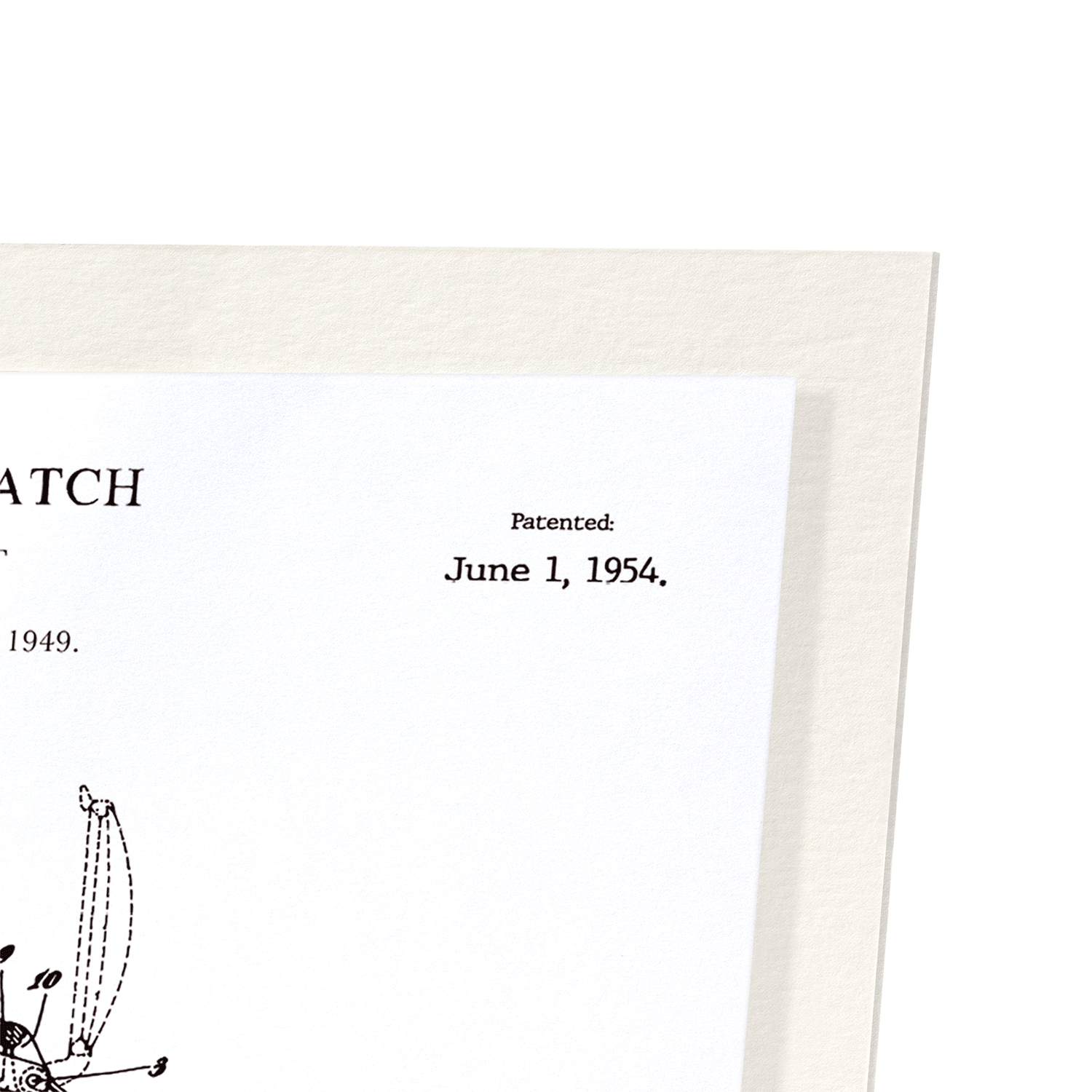 PATENT OF WRISTWATCH (1954): Patent Art Print
