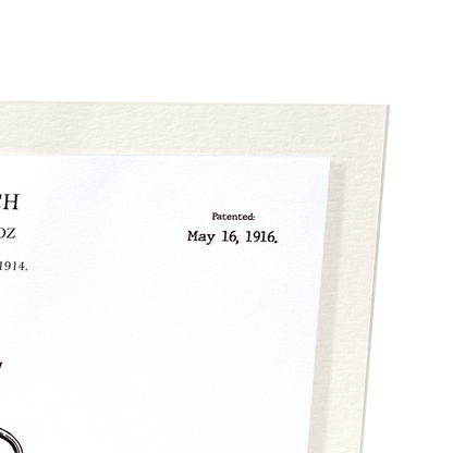 PATENT OF WATCH (1916): Patent Art Print