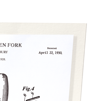 PATENT OF HAND GARDEN FORK (1930): Patent Art Print