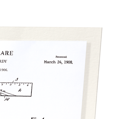 PATENT OF TRY SQUARE (1908): Patent Art Print
