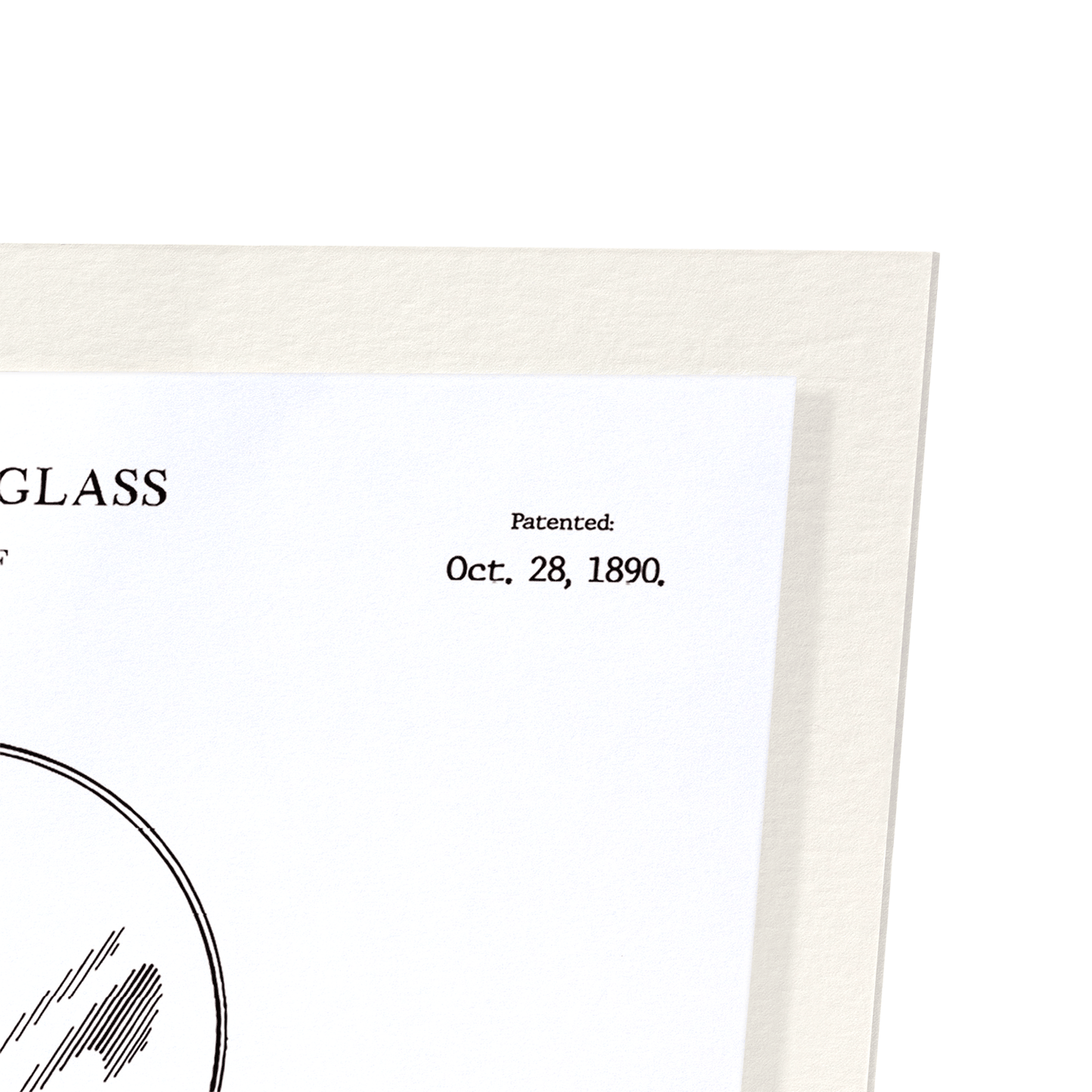 PATENT OF READING GLASS (1890): Patent Art Print