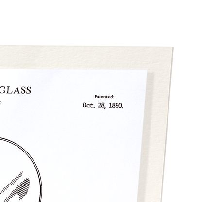PATENT OF READING GLASS (1890): Patent Art Print