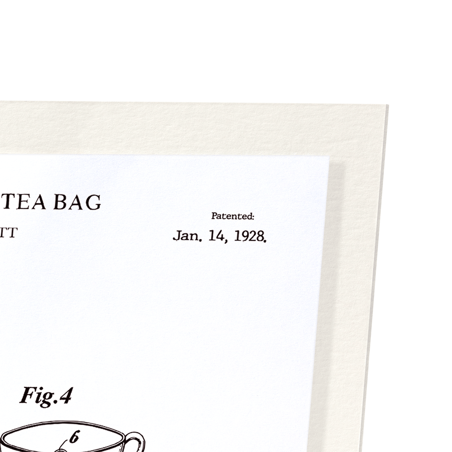 PATENT OF INDIVIDUAL TEA BAG (1928): Patent Art Print