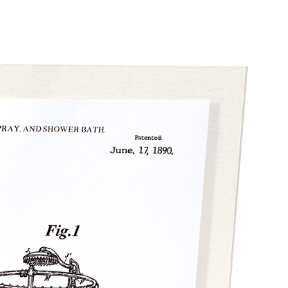 PATENT OF SHOWER BATH (1890): Patent Art Print