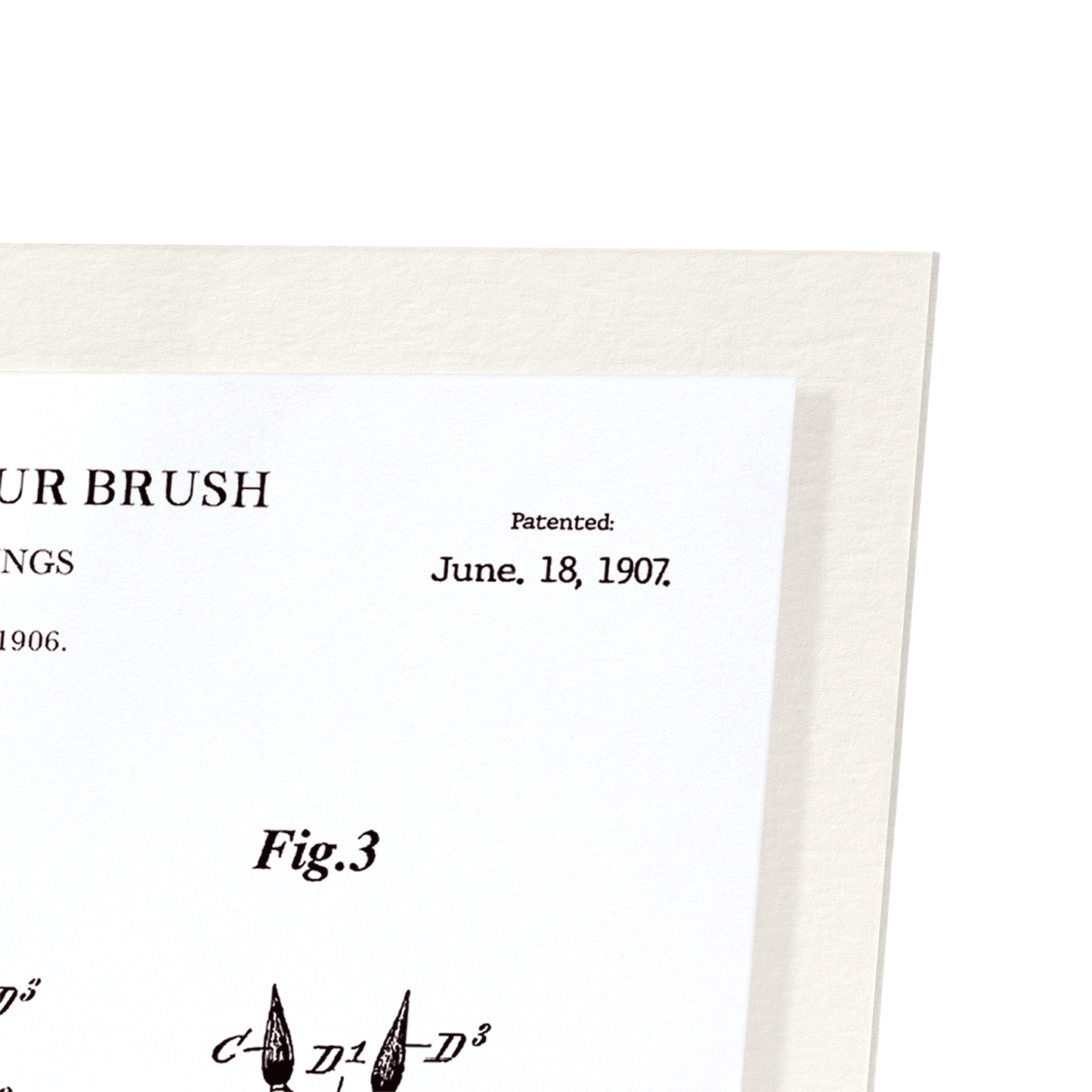 PATENT OF WATER COLOUR BRUSH (1907): Patent Art Print