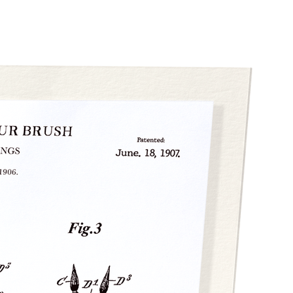PATENT OF WATER COLOUR BRUSH (1907): Patent Art Print
