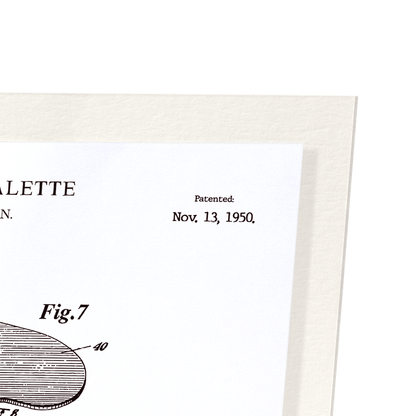 PATENT OF ARTIST'S PALETTE (1950): Patent Art Print