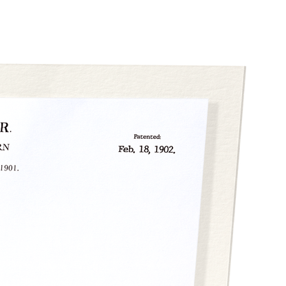 PATENT OF RAZOR (1902): Patent Art Print