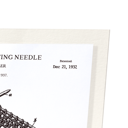 PATENT OF KNITTING NEEDLE (1937): Patent Art Print