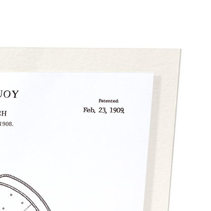 PATENT OF RING BUOY (1909): Patent Art Print