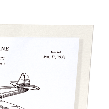 PATENT OF AIRPLANE (1938): Patent Art Print