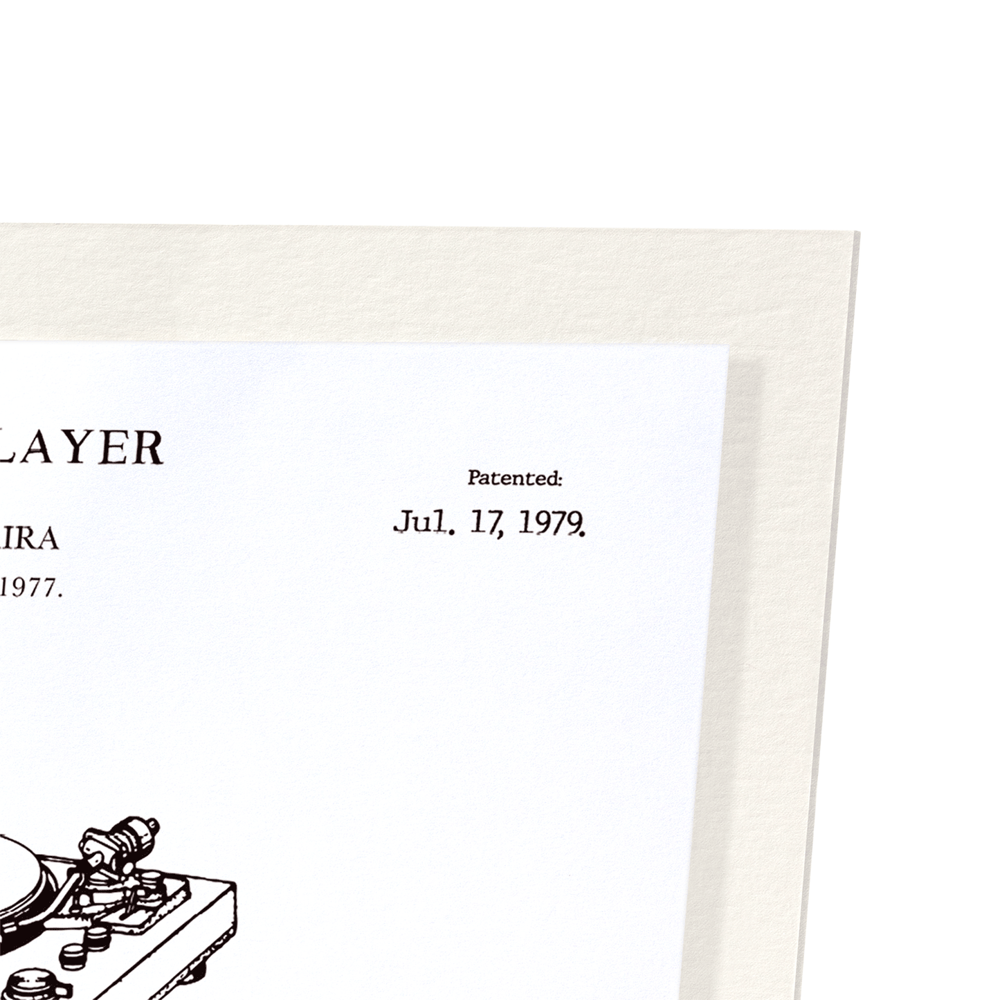 PATENT OF RECORD PLAYER (1979): Patent Art Print