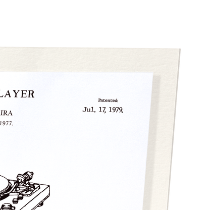 PATENT OF RECORD PLAYER (1979): Patent Art Print