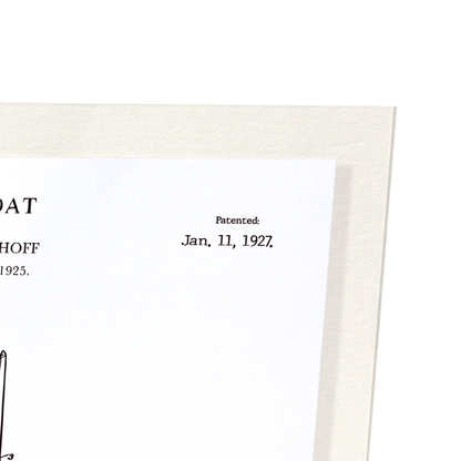 PATENT OF SAIL BOAT (1927): Patent Art Print