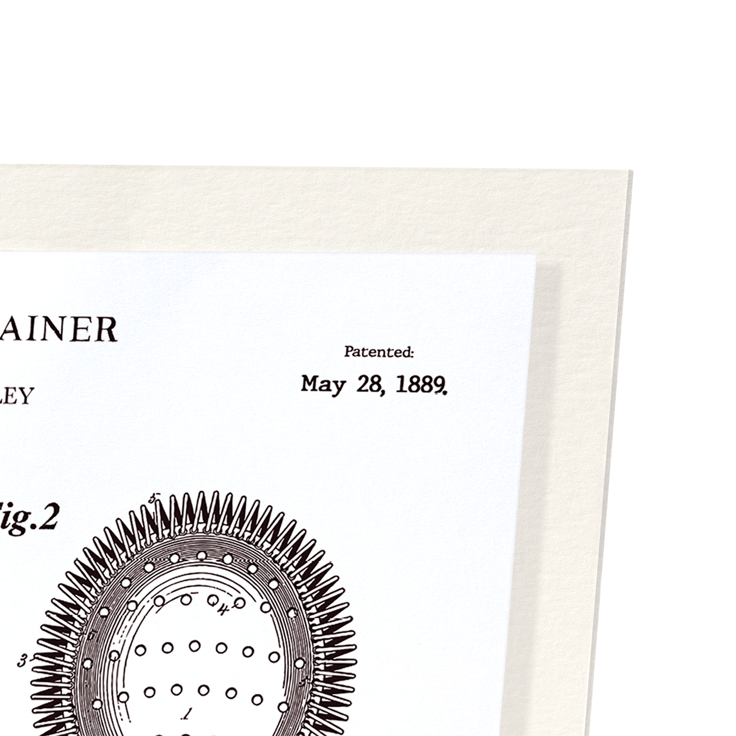 PATENT OF JULEP STRAINER (1889): Patent Art Print