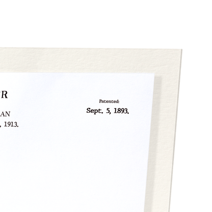 PATENT OF JIGGER (1893): Patent Art Print