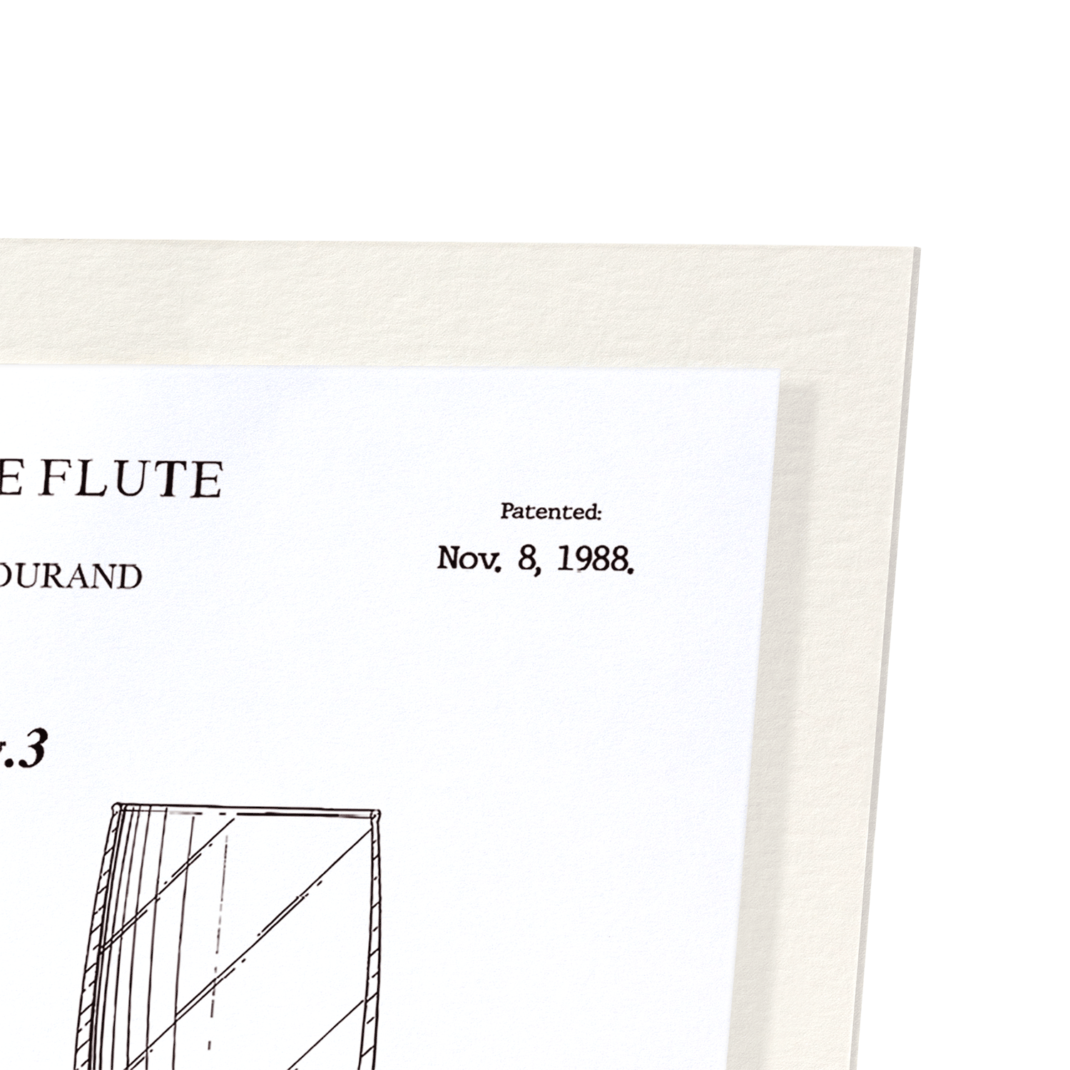 PATENT OF CHAMPAGNE FLUTE (1988): Patent Art Print