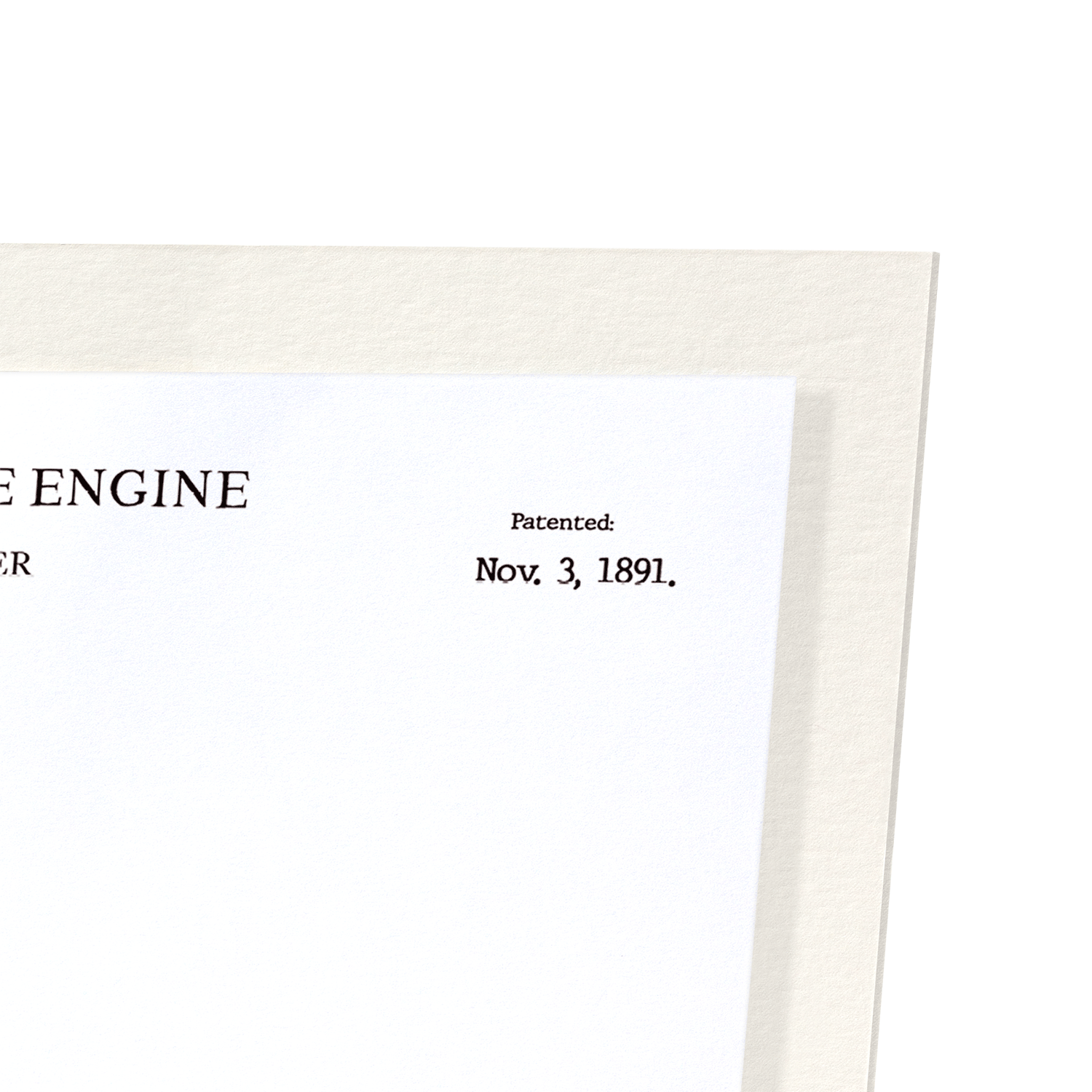 PATENT OF LOCOMOTIVE ENGINE (1891): Patent Art Print