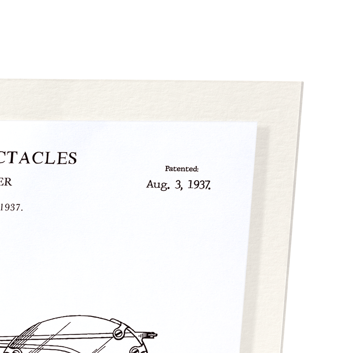 PATENT OF EYEGLASSES (1908): Patent Art Print