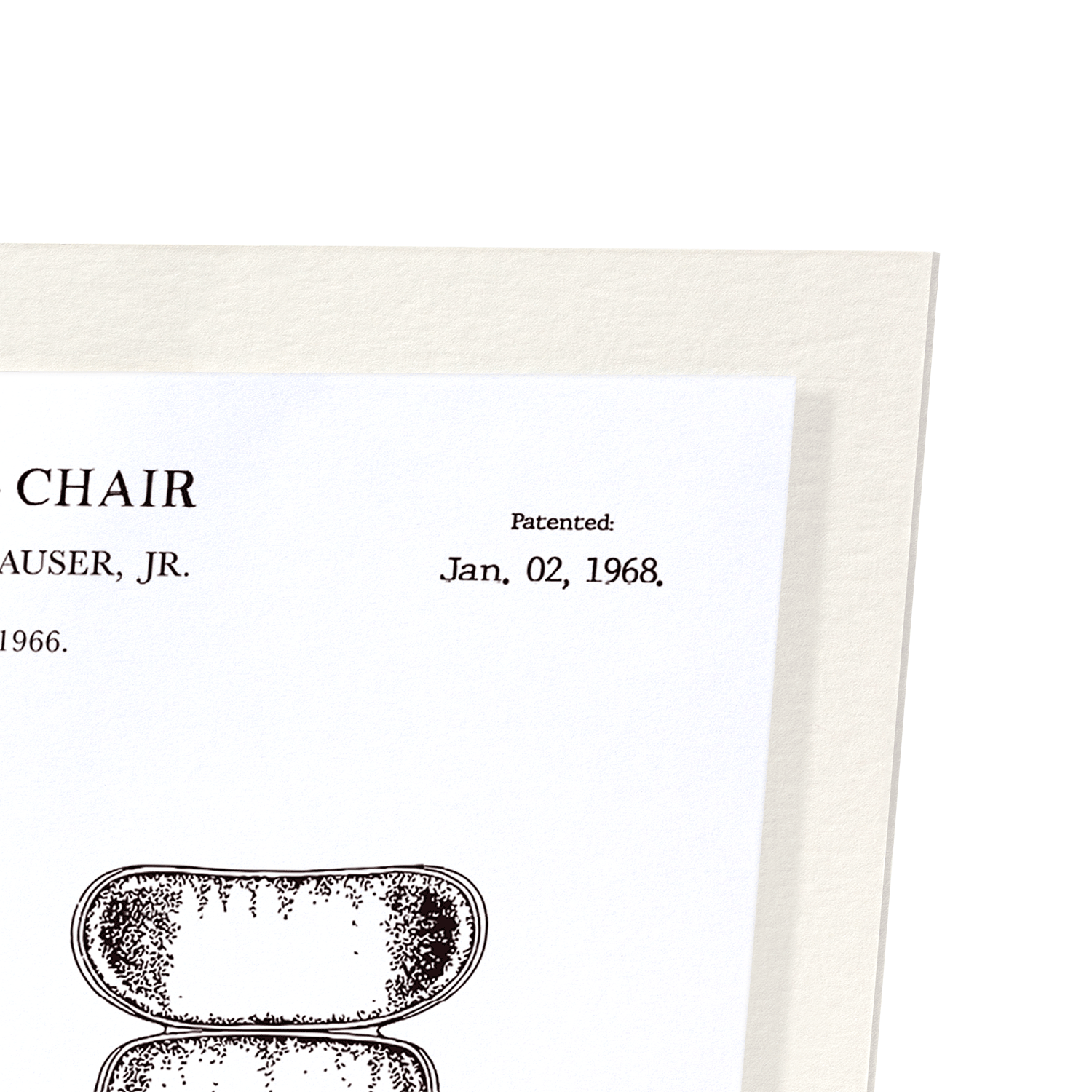RECLINING CHAIR (1968): Patent Art Print
