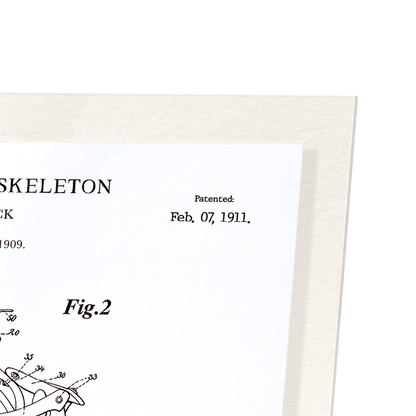 PATENT OF ANATOMICAL SKELETON (1911): Patent Art Print
