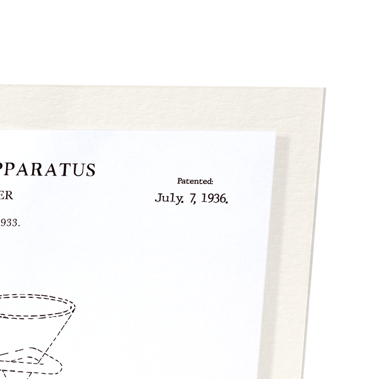 PATENT OF FILTERING APPARATUS (1936): Patent Art Print