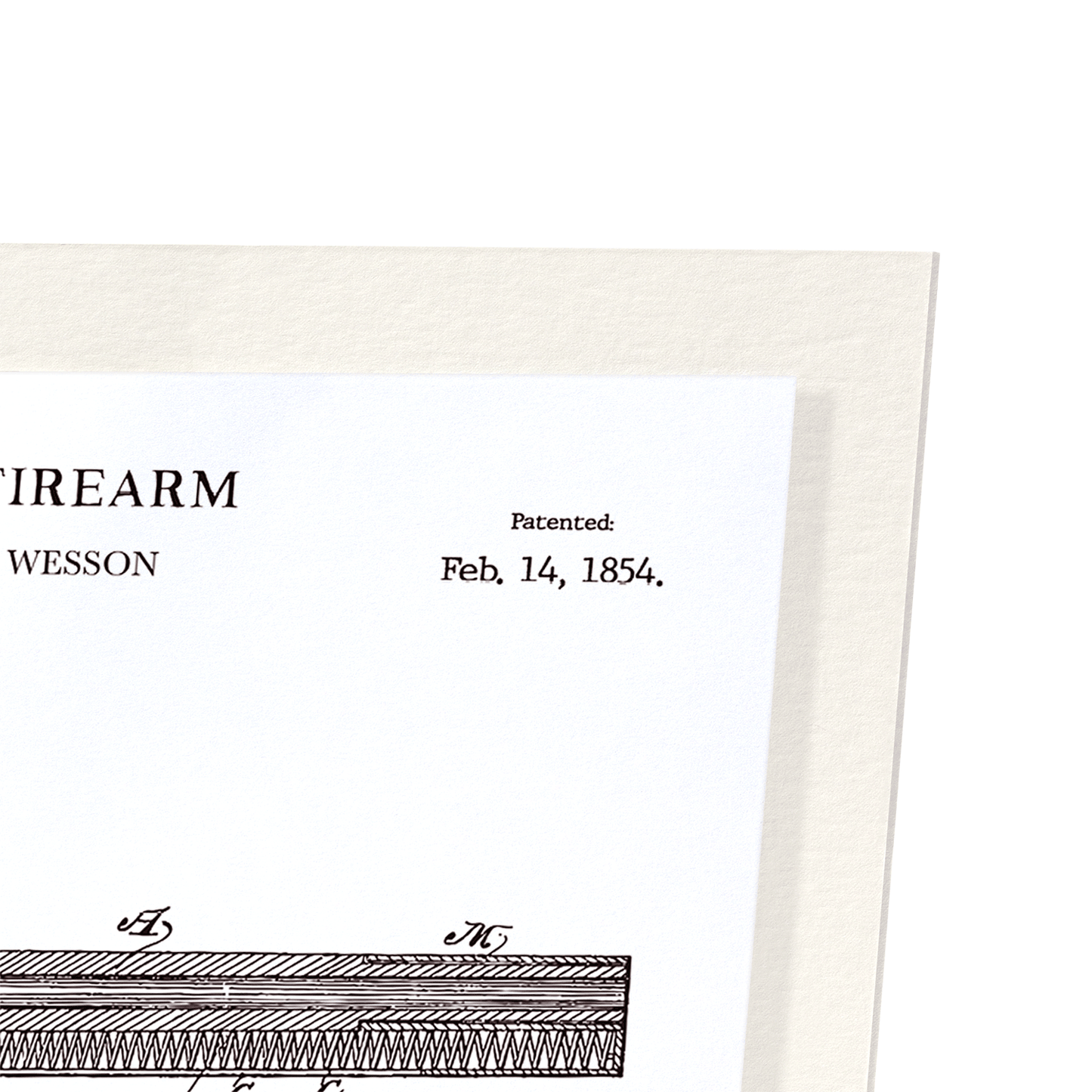 PATENT OF MAGAZINE FIREARMS (1854): Patent Art Print