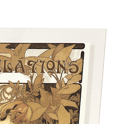 MUCHA CONGRATULATIONS: Vintage Art Print