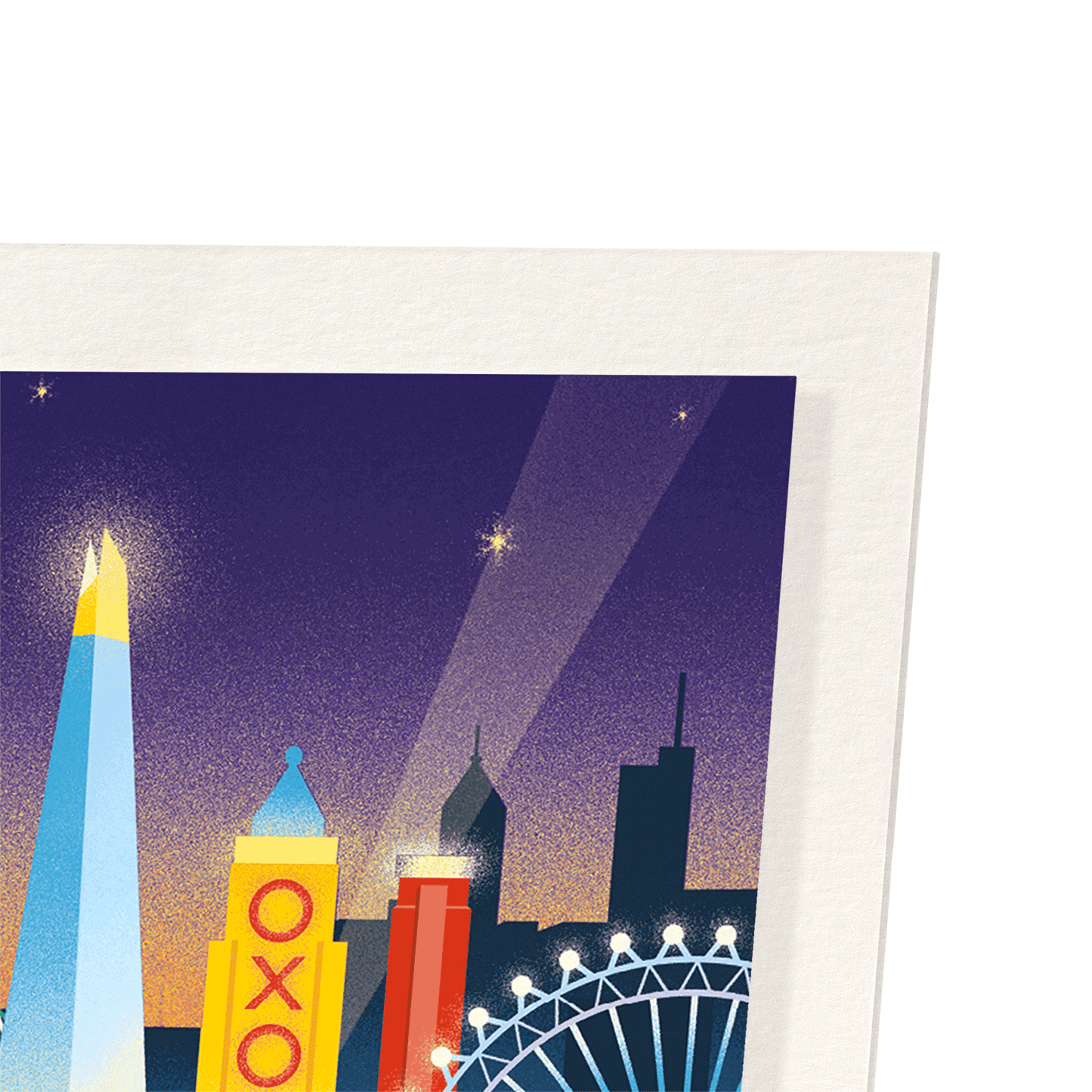 LONDON AT NIGHT: Modern deco Art Print