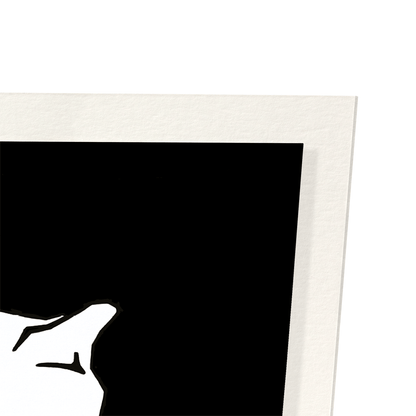 SITTING CAT (1918) IN WHITE: Vintage Art Print