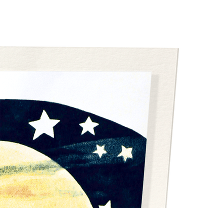 EVEN THE MOON READS: Vintage Art Print